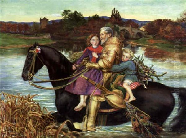 A Dream Of The Past: Sir Isumbras At The Ford Oil Painting by John Everett Millais