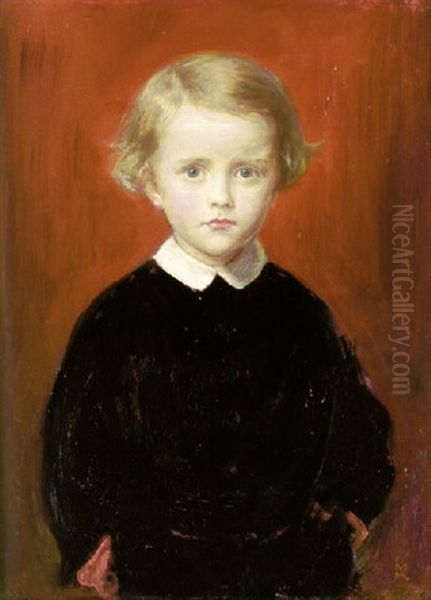 A Portrait Of John Wycliffe Taylor At The Age Of Five Oil Painting by John Everett Millais