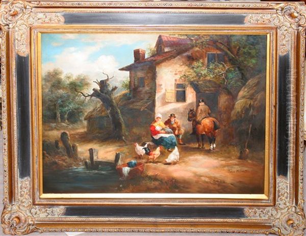 Country Cottage Oil Painting by John Guille Millais