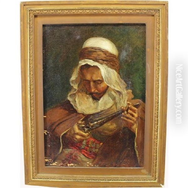 Arab With Gun Oil Painting by Addison Thomas Millar