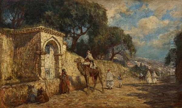 La Halte A La Fontaine A Alger Oil Painting by Addison Thomas Millar