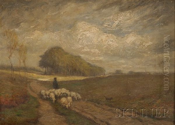 Landscape With Shepherd Oil Painting by Addison Thomas Millar