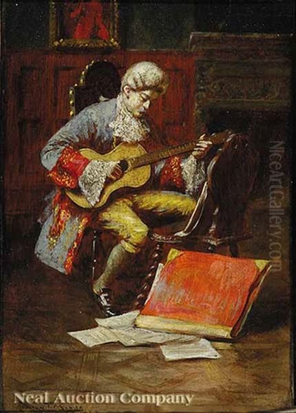 The Marquis And His Guitar Oil Painting by Addison Thomas Millar