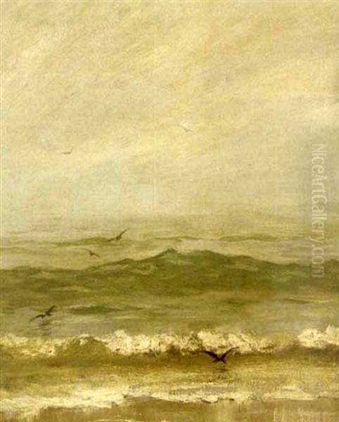 The Sea, Gray Day Oil Painting by Addison Thomas Millar