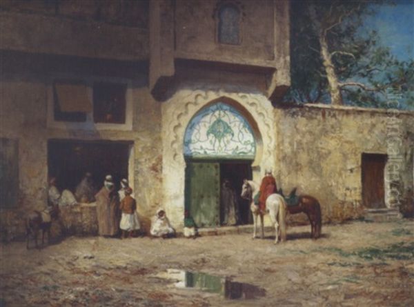 Devant Le Palais Du Pacha Oil Painting by Addison Thomas Millar