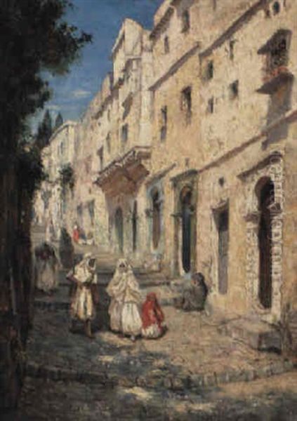 Rue De La Casbah D'alger Oil Painting by Addison Thomas Millar