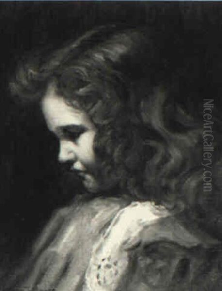 Portrait Of The Artist's Daughter Oil Painting by Addison Thomas Millar