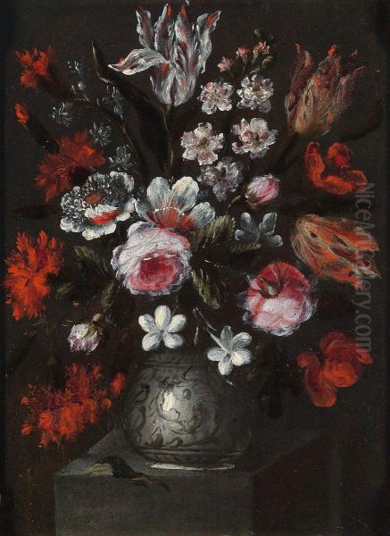 Nature Morte Con Vasi Di Fiori Oil Painting by Francesco Bettio