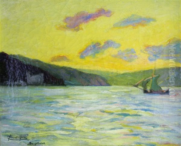 Vue Du Bosphore Oil Painting by Albert Mille