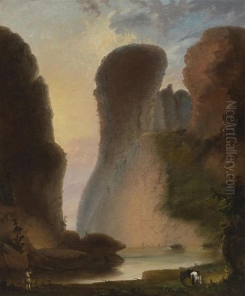 Hell-gate, Sweet Water River (porte D'enfer), Wyoming Oil Painting by Alfred Jacob Miller