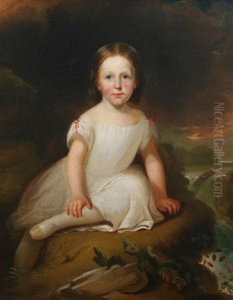 Portrait Of Miss Harriet Early, Baltimore, Maryland Oil Painting by Alfred Jacob Miller