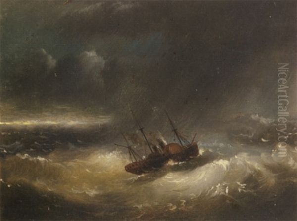 September Gale Oil Painting by Alfred Jacob Miller