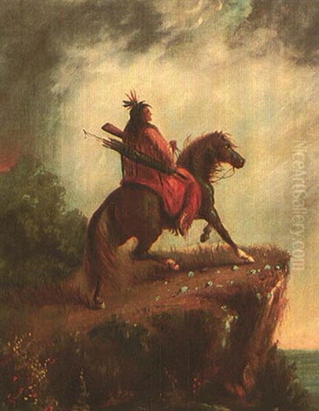 Indian Scout On Horseback Oil Painting by Alfred Jacob Miller