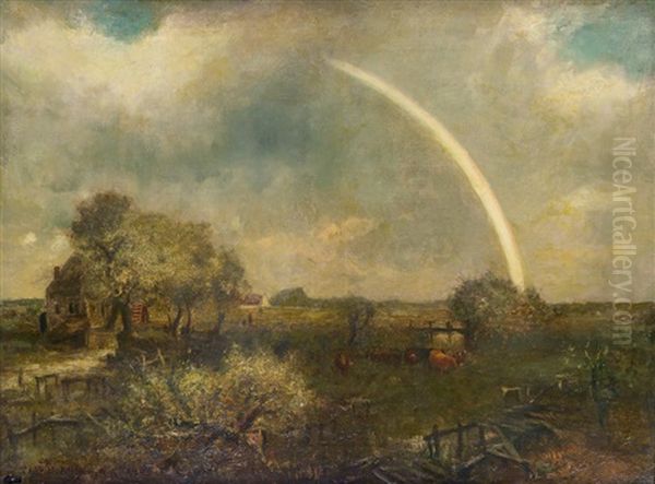 Landscape With A Rainbow Oil Painting by Charles Henry Miller