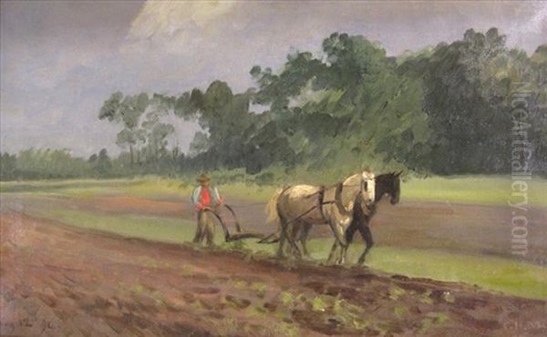 Ploughing Freeport, Li Oil Painting by Charles Henry Miller