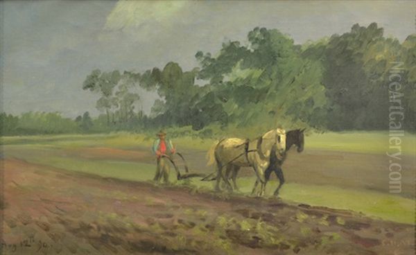 Plowing The Field, Freeport, Long Island by Charles Henry Miller