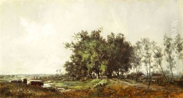 Distant View Of New York From Hunter's Point, Long Island Oil Painting by Charles Henry Miller