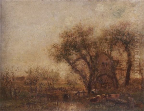 The Old Mill Oil Painting by Charles Henry Miller