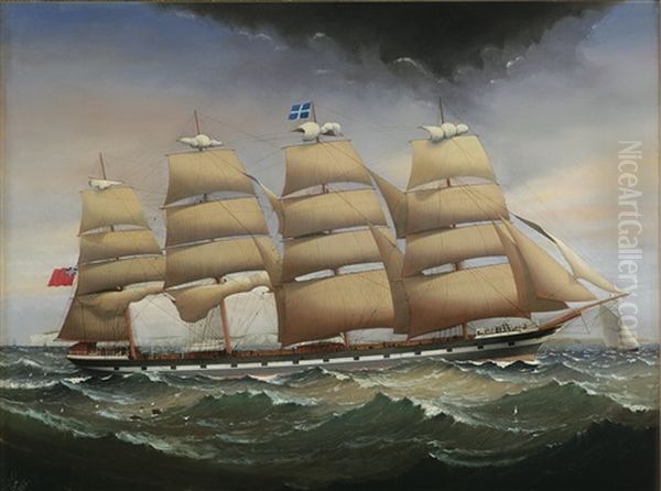 Ourika Crossing Strait Of Dover Oil Painting by Charles Keith Miller