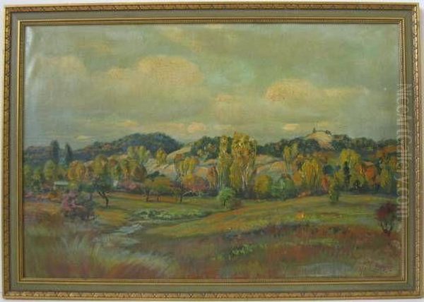 Fall Landscape Oil Painting by Harold Harington Betts