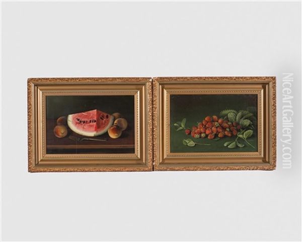 Pair Of Still Life Paintings Oil Painting by Franklin Harrison Miller