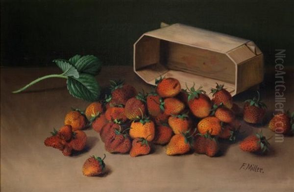 Strawberries Fresh Out Of The Box Oil Painting by Franklin Harrison Miller