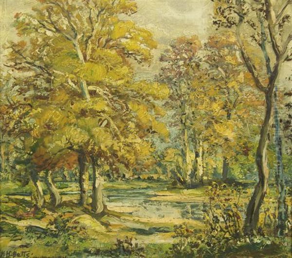 Forest Scene Oil Painting by Harold Harington Betts