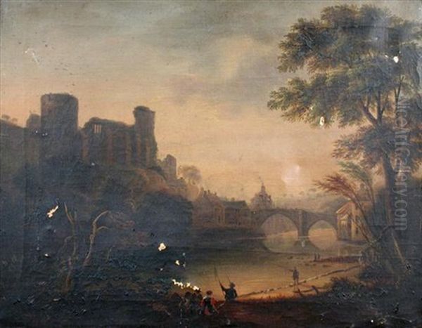 View Of Barnard Castle Oil Painting by James Miller