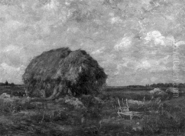 Haystacks Oil Painting by Oscar Miller