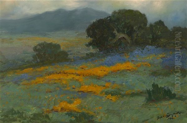 Poppies And Lupine Oil Painting by Ralph Davison Miller