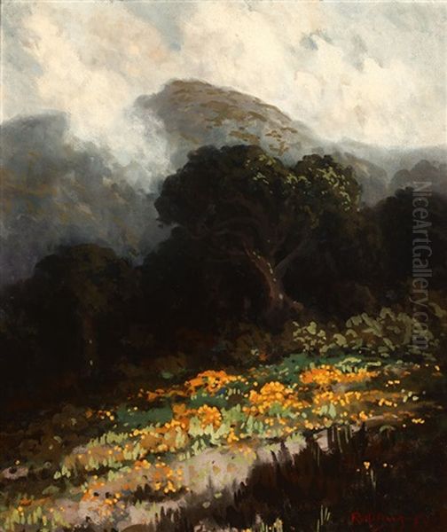 California Landscape With Poppies Oil Painting by Ralph Davison Miller