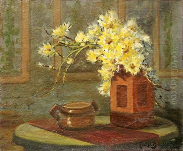 Still Life With A Bouquet Of Wildflower Oil Painting by Ralph Davison Miller