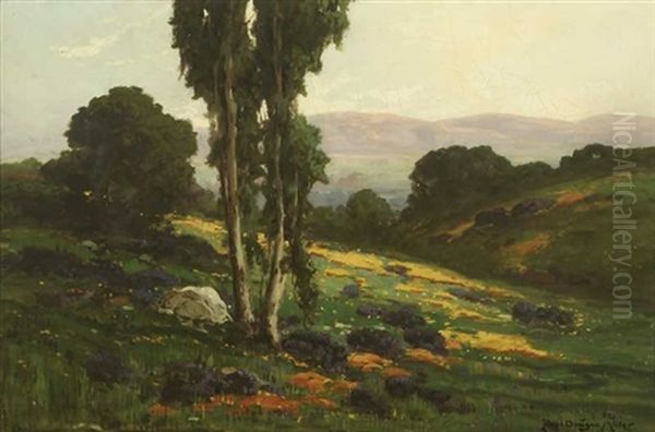 Spring Day In The Puente Hills Ca. Oil Painting by Ralph Davison Miller