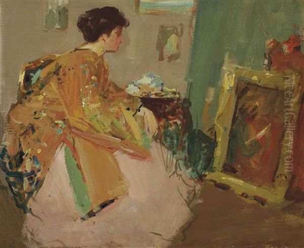 An Artistic Reverie Oil Painting by Richard Edward Miller