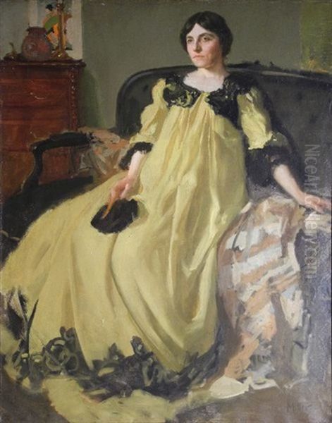 La Robe Jaune Oil Painting by Richard Edward Miller