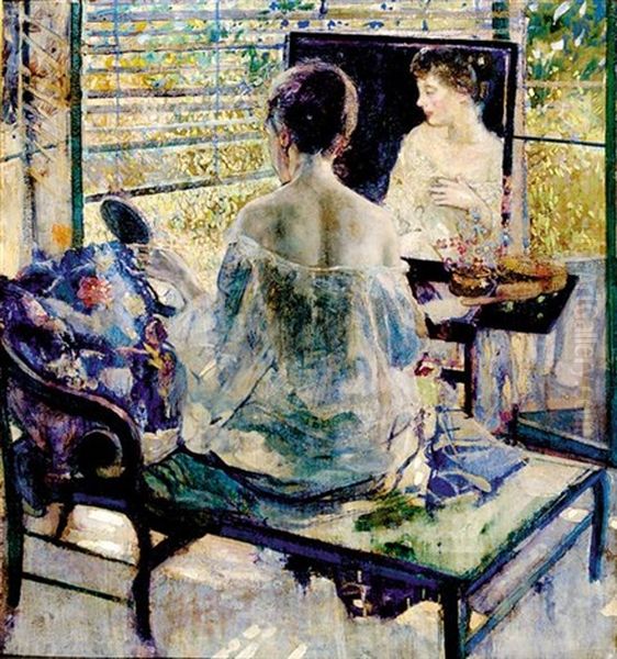 Sunbath Oil Painting by Richard Edward Miller