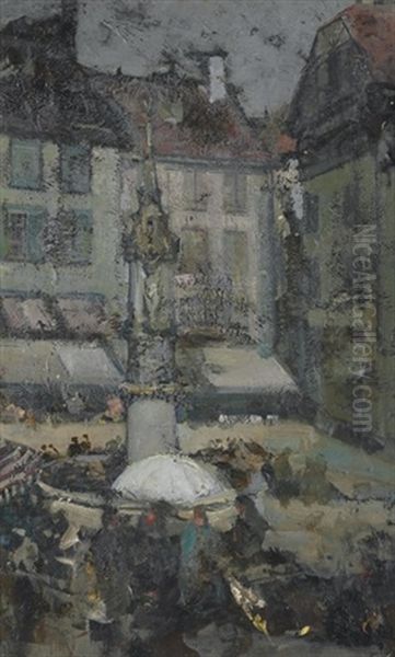 Street Scene, France Oil Painting by Richard Edward Miller