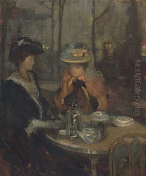 Tea Time Oil Painting by Richard Edward Miller