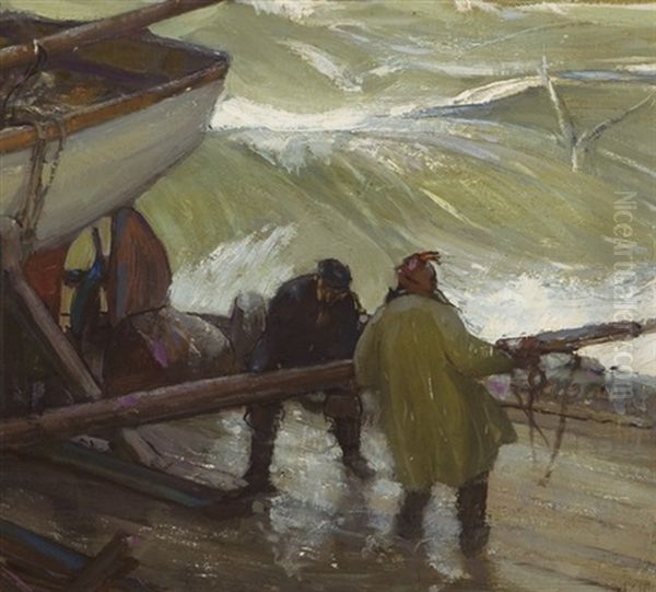 Preparing For The Storm Oil Painting by Richard Edward Miller