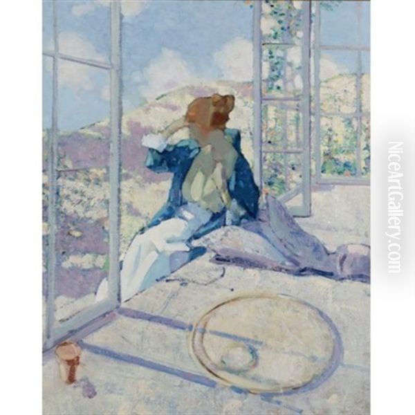 Woman By A Window Oil Painting by Richard Edward Miller