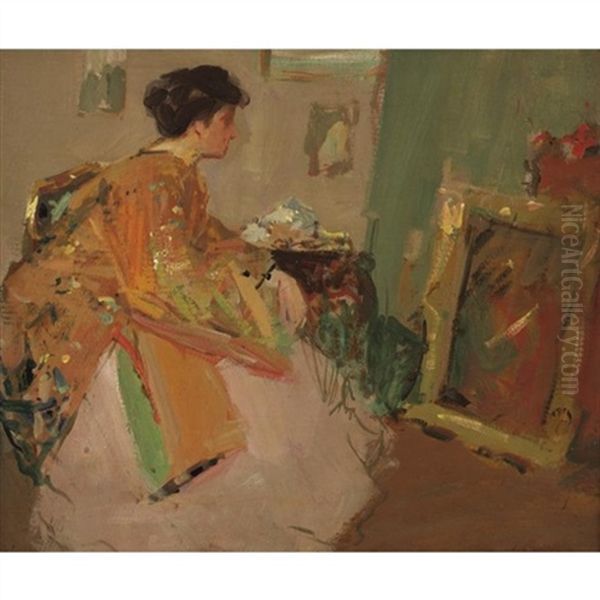 An Artistic Reverie Oil Painting by Richard Edward Miller