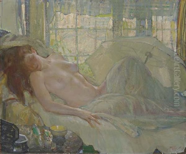 Reclining Nude Oil Painting by Richard Edward Miller