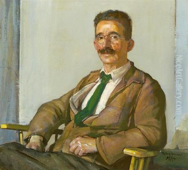 Portrait Of Dr. Frederick Hammett Oil Painting by Richard Edward Miller