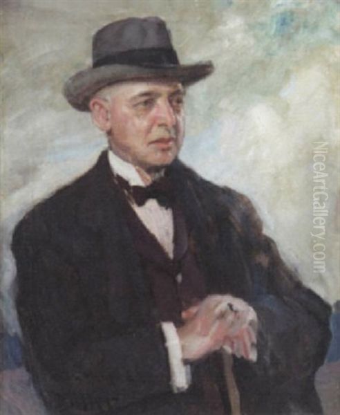 Portrait Of Dr. Mendez Oil Painting by Richard Edward Miller