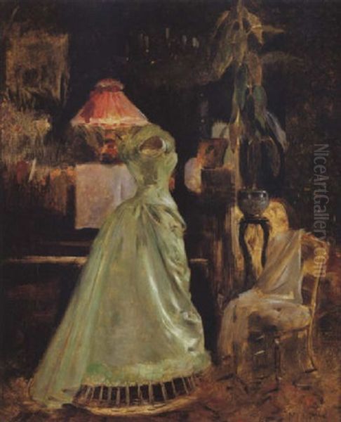 La Robe De Bal Oil Painting by Richard Edward Miller