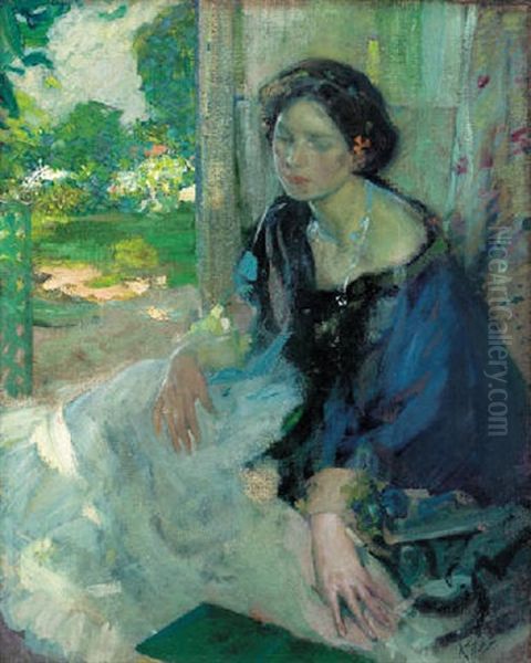 In The Shadow Oil Painting by Richard Edward Miller