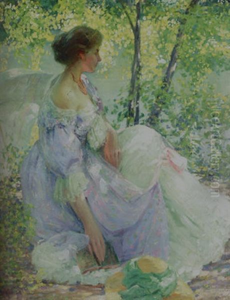 In The Garden Oil Painting by Richard Edward Miller