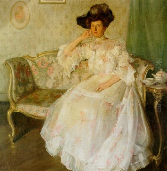 Virginia Mathews James Oil Painting by Richard Edward Miller