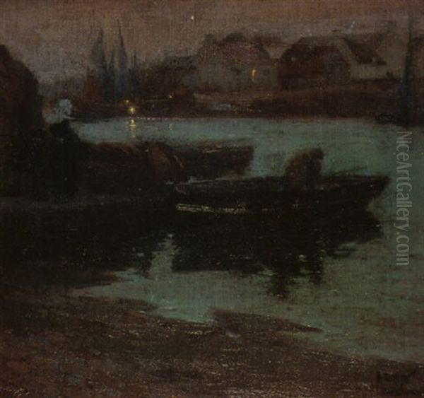 Soir D'ete A Concarneau Oil Painting by Richard Edward Miller