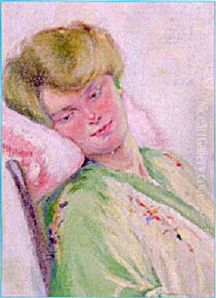 Portrait De Madame Miller Oil Painting by Richard Edward Miller